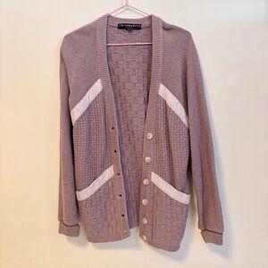 JK Concepts Long Sleeve Knit Button Down Cardigan Sweater Lilac Purple Size M